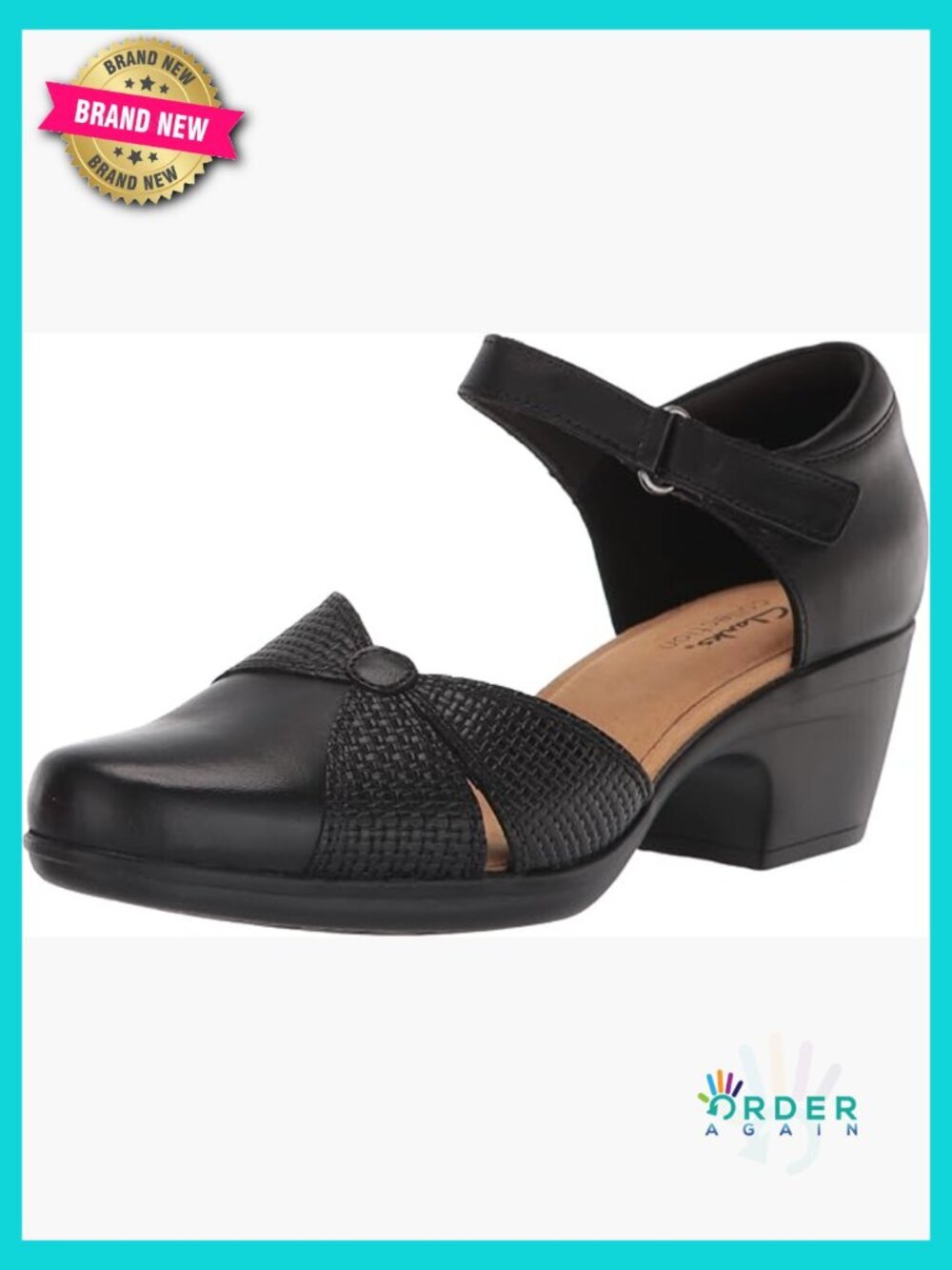 Classic Leather Pumps Block Heel 2.4 Inch Closed Toe Office Dress Shoes Women's